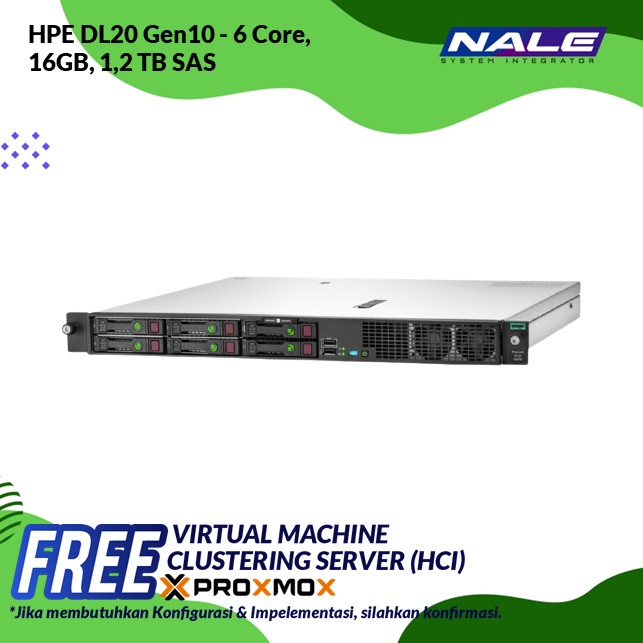 HPE P17081-B21 DL20 Gen10 – 6 Core, 16GB,  1,2TB SAS (4SSF)