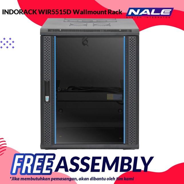 INDORACK WIR5515D Wallmount Rack 15U-550mm Depth Double Glass Door