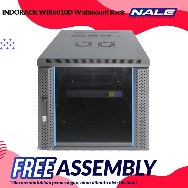 INDORACK WIR6010D Wallmount Rack 10U-600mm Depth Double Glass Door