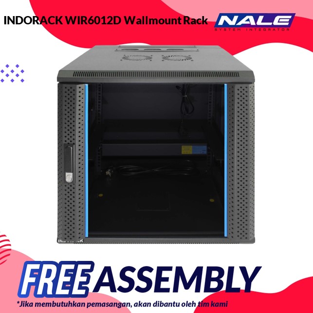 INDORACK WIR6012D Wallmount Rack 12U-600mm Depth Double Glass Door