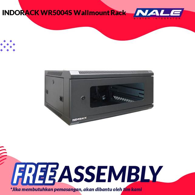 INDORACK WR5004S Wallmount Rack 4U-500mm Depth Single Glass Door