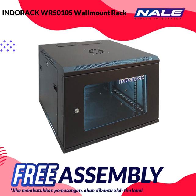 INDORACK WR5010S Wallmount Rack 10U-500mm Depth Single Glass Door