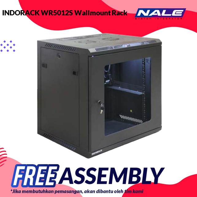 INDORACK WR5012S Wallmount Rack 12U-500mm Depth Single Glass Door