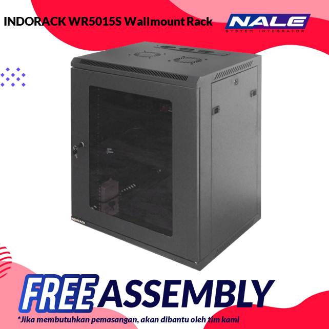 INDORACK WR5015S Wallmount Rack 15U-500mm Depth Single Glass Door