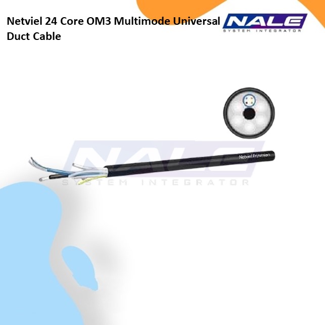 Netviel 24 Core OM3 Multimode Universal Duct Cable, Single Jacket 50/125um (NVL-UD-MM3-024)