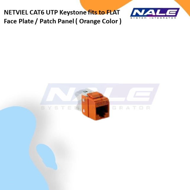 NETVIEL CAT6 UTP Keystone fits to FLAT Face Plate / Patch Panel ( Orange Color ) (NVL-KS-01-06FL)