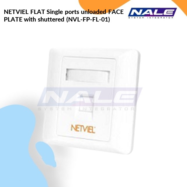 NETVIEL FLAT Single ports unloaded FACE PLATE with shuttered (NVL-FP-FL-01)