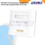 NETVIEL FLAT Dual ports unloaded FACE PLATE with shuttered (NVL-FP-FL-02)