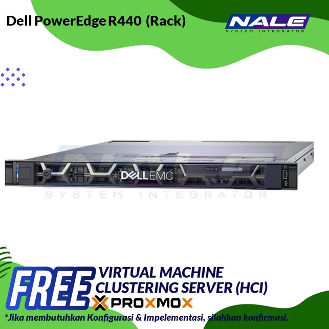 DELL Server Poweredge R440 (Rack) – Xeon Silver 4208 2.1G, 8C/16T, 9.6GT/s, 11M, Turbo