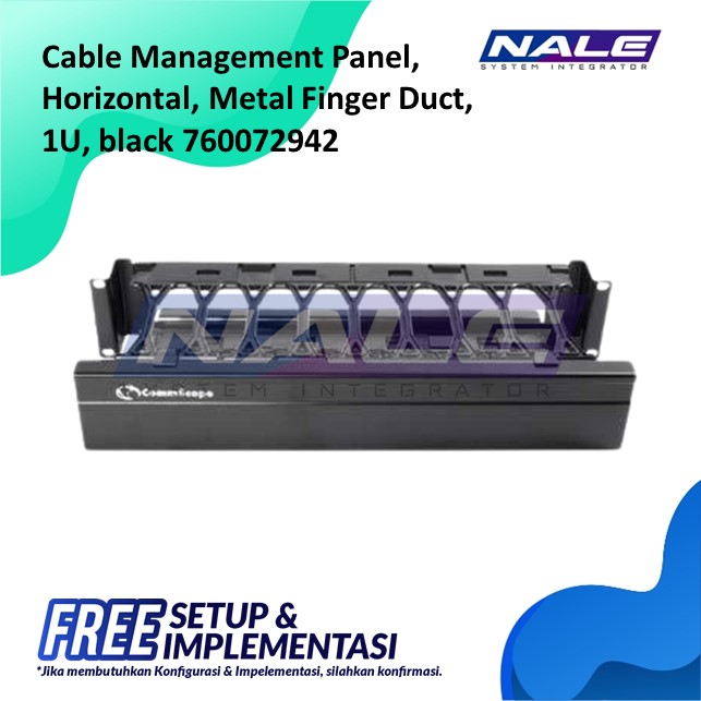 Cable Management Panel Horizontal Metal Finger Duct 1U Black (760072942)