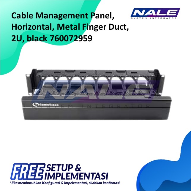 Cable Management Panel Horizontal Metal Finger Duct 2U Black (760072959)