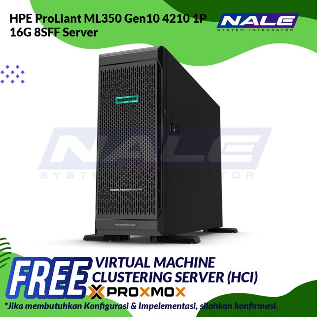 HPE ProLiant ML350 Gen10 4210 1P 16G 8SFF P408i-a FS RPS Base SFF Tower (P11051-371)