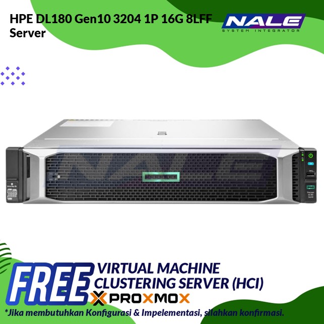 HPE DL180 Gen10 3204 1P 16G 8LFF Server (P19562-B21)