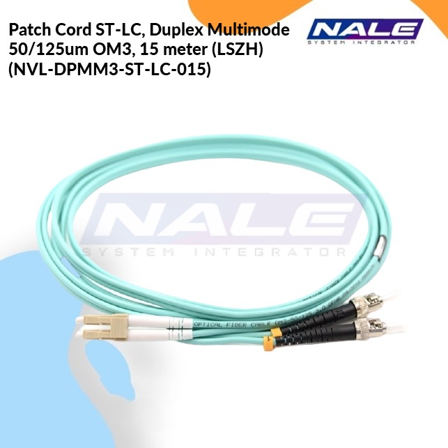 Patch Cord ST-LC, Duplex Multimode 50/125um OM3, 15 meter (LSZH) (NVL-DPMM3-ST-LC-015)