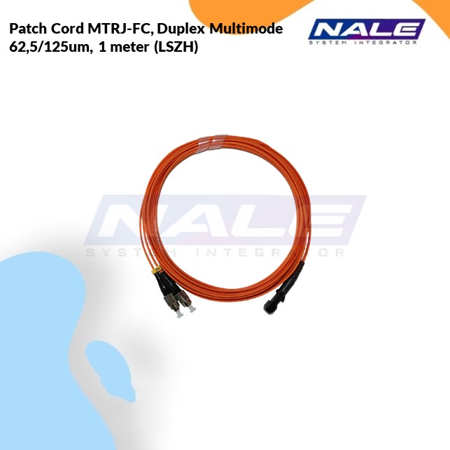 Netviel Patch Cord MTRJ-FC, Duplex Multimode 62,5/125um, 1 meter (LSZH) (NVL-DPMM1-MTRJ-FC-001)