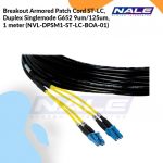 Breakout Armored Patch Cord ST-LC, Duplex Singlemode G652 9um/125um, 1 meter (NVL-DPSM1-ST-LC-BOA-01)