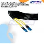Netviel Breakout Armored Patch Cord SC-SC, Duplex Singlemode G652 9um/125um, 1 meter (NVL-DPSM1-SC-SC-BOA-01)