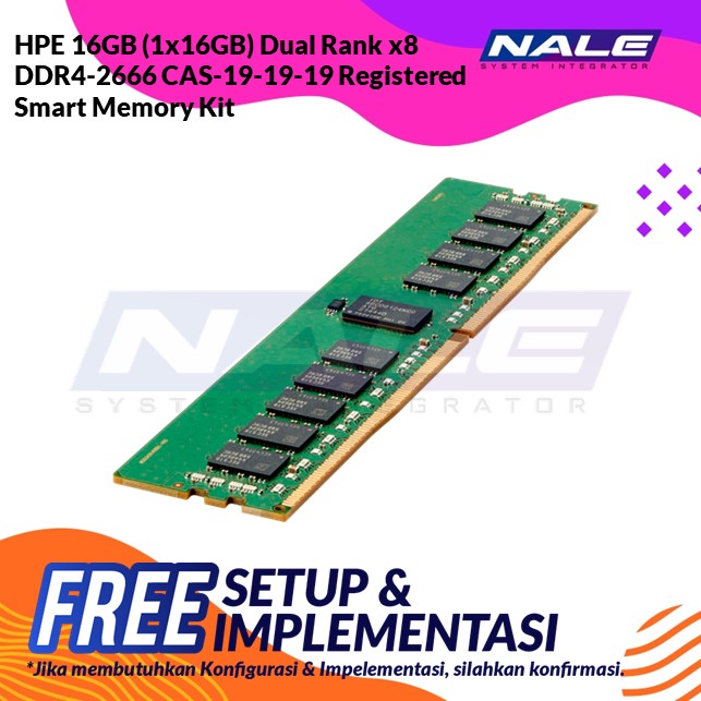 HPE 16GB (1x16GB) Dual Rank x8 DDR4-2666 CAS-19-19-19 Registered Smart Memory Kit (835955-B21)