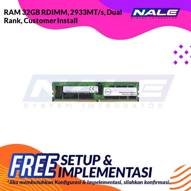 RAM 32GB RDIMM, 2933MT/s, Dual Rank, Customer Install (AA579531_V3)