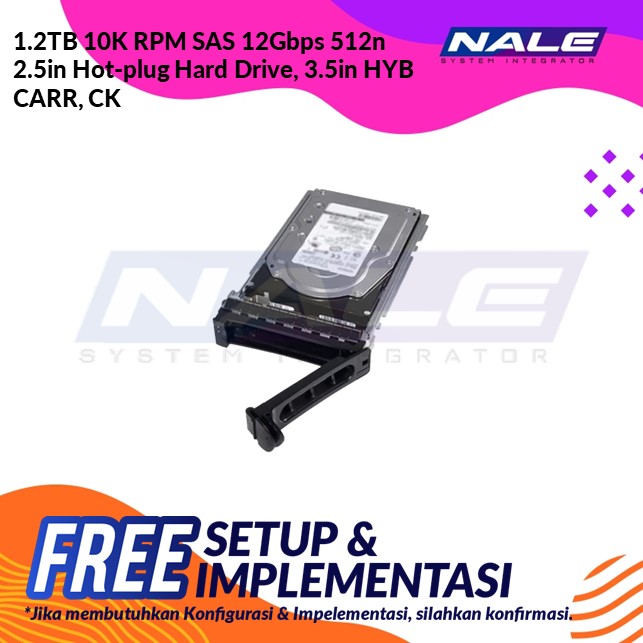 1.2TB 10K RPM SAS 12Gbps 512n 2.5in Hot-plug Hard Drive, 3.5in HYB CARR, CK (400-AUUY)