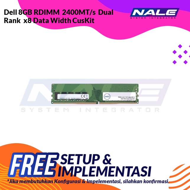 Dell 8GB RDIMM 2400MT/s Dual Rank x8 Data Width CusKit A8711886_v5)