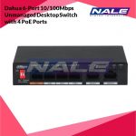 Dahua 6-Port 10/100Mbps Unmanaged Desktop Switch with 4 PoE Ports (DH-PFS3006-4ET-60)