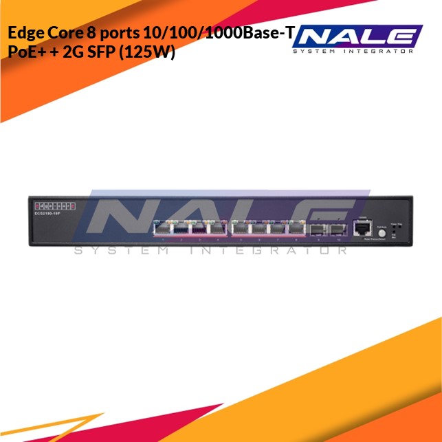 Edge Core 8 ports 10/100/1000Base-T PoE+ + 2G SFP (125W) (ECS2100-10P)