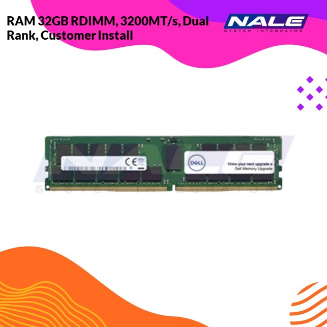 RAM 32GB RDIMM, 3200MT/s, Dual Rank, Customer Install