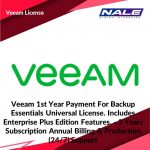 Veeam 1st Year Payment For Backup Essentials Universal License. Includes Enterprise Plus Edition Features. - 3 Years Subscription Annual Billing & Production (24/7) Support