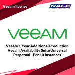 VEEAM 1 YEAR ADDITIONAL PRODUCTION  AVAILABILITY SUITE UNIVERSAL PERPETUAL - PER 10 INSTANCES