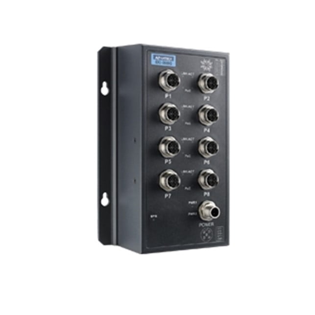 Advantech EN50155 M12 8GE PoE Managed Switch, 24~48VDC (EKI-9508G-MPL-AE)