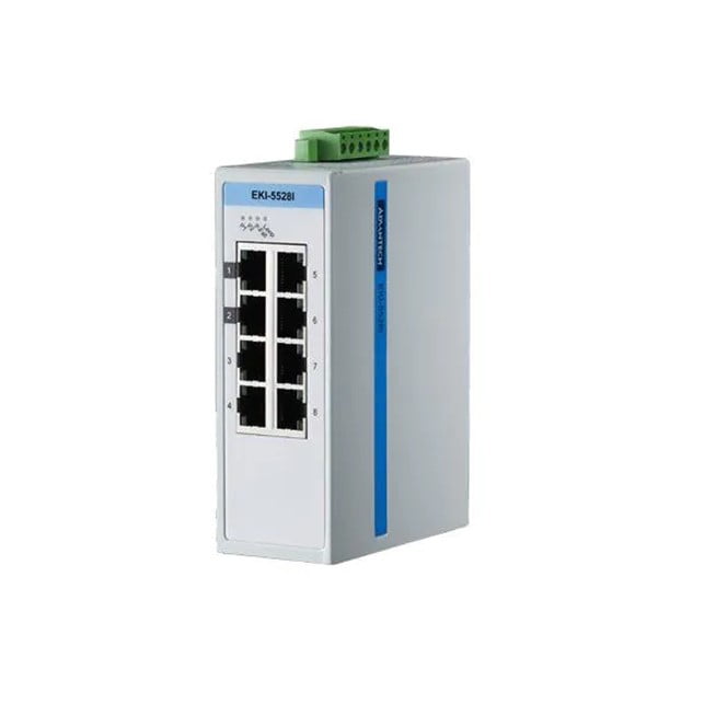 Advantech ProView 8-Port 10/100Mbps Industrial Switch, Extreme Temp -40~75℃ (EKI-5528I-AE)