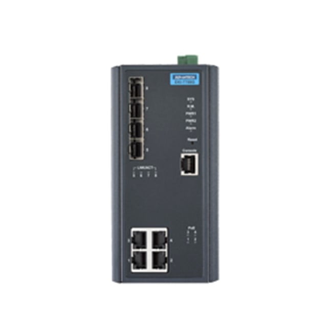 Advantech 4GE PoE + 2G SFP + 2 VDSL2 port Managed Redundant Industrial Switch (EKI-7708G-2FVP-AE)