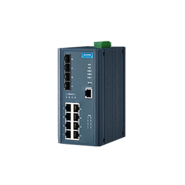 Advantech 8GE PoE + 2G SFP + 2 VDSL2 port Managed Redundant Industrial Switch (EKI-7712G-2FVP-AE)