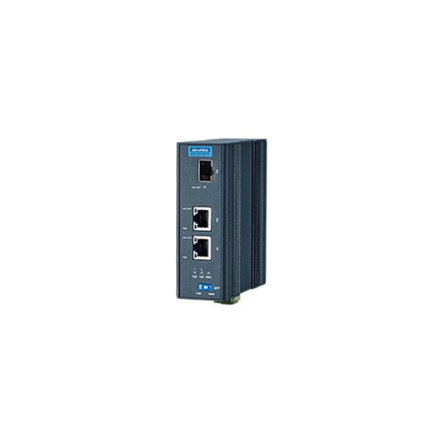 Advantech 2 Port GbE PoE to SFP Fiber Media Converter