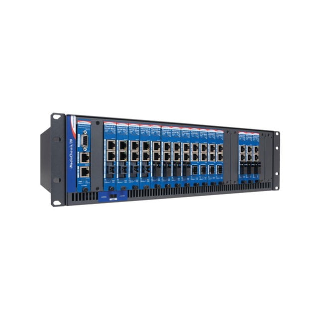 Advantech IMC-719-2DC Managed Modular 20-slot Media Converter Chassis, 2 DC Power (also known as MediaChassis 605-10145-2DC)