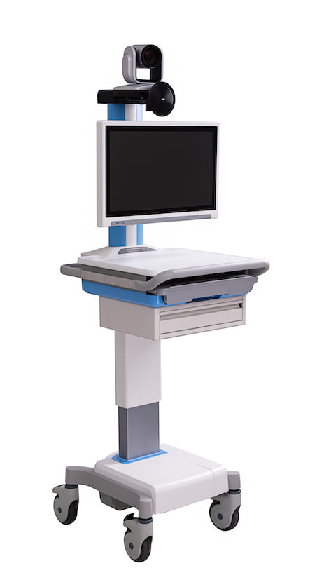 Advantech Telehealth Cart (Integrated with AIO PC, Speakerphone, PTZ Camera) (AMIS-50E72CSL0KN50)