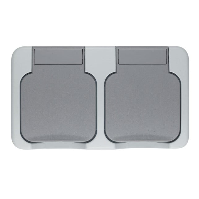 Double Socket Horizontal Outlet 16A 250V Outbow