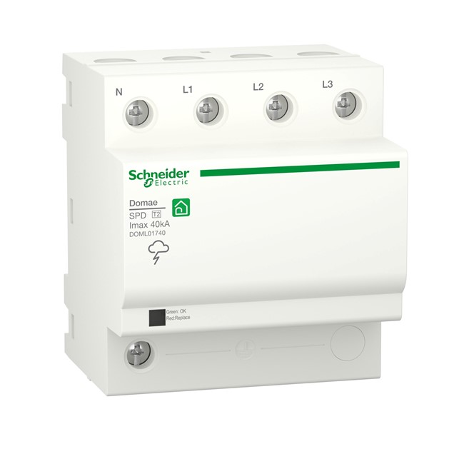 Schneider Surge Protection Device, Domae, 3P+N, T2, 40 kA