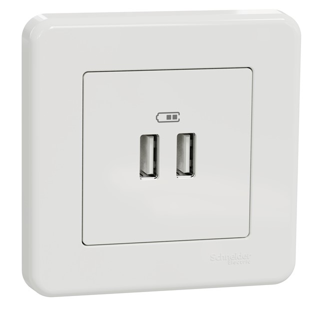 Schneider Leona - USB charger A+A - complete product - white [LNA4500121]