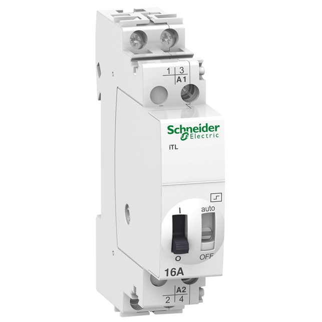 Schneider impulse relay iTL - 2P - 2 NO - 16A - coil 24 VDC - 48 VAC 50/60Hz (A9C30212)