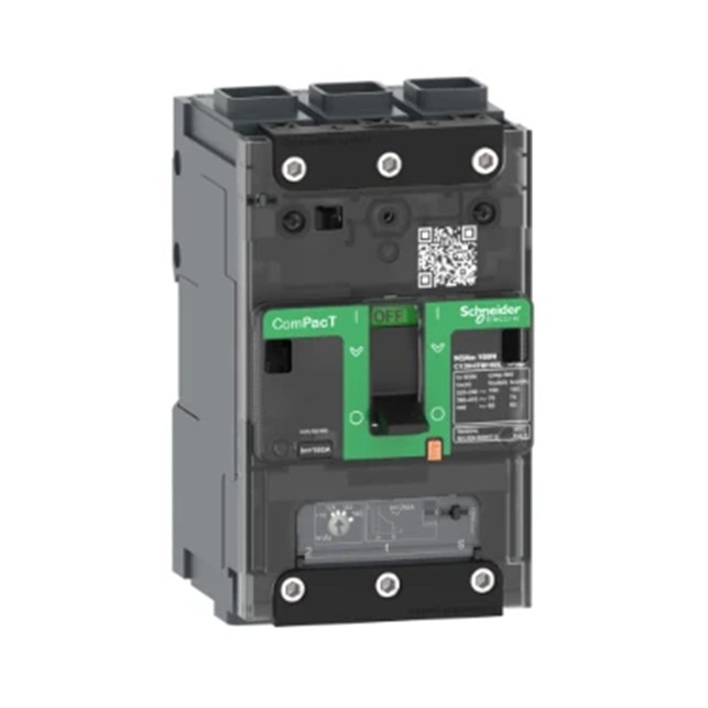 circuit breaker ComPacT NSXm B (25 kA at 415 VAC), 3P 3d, 100 A rating TMD trip unit, EverLink connectors