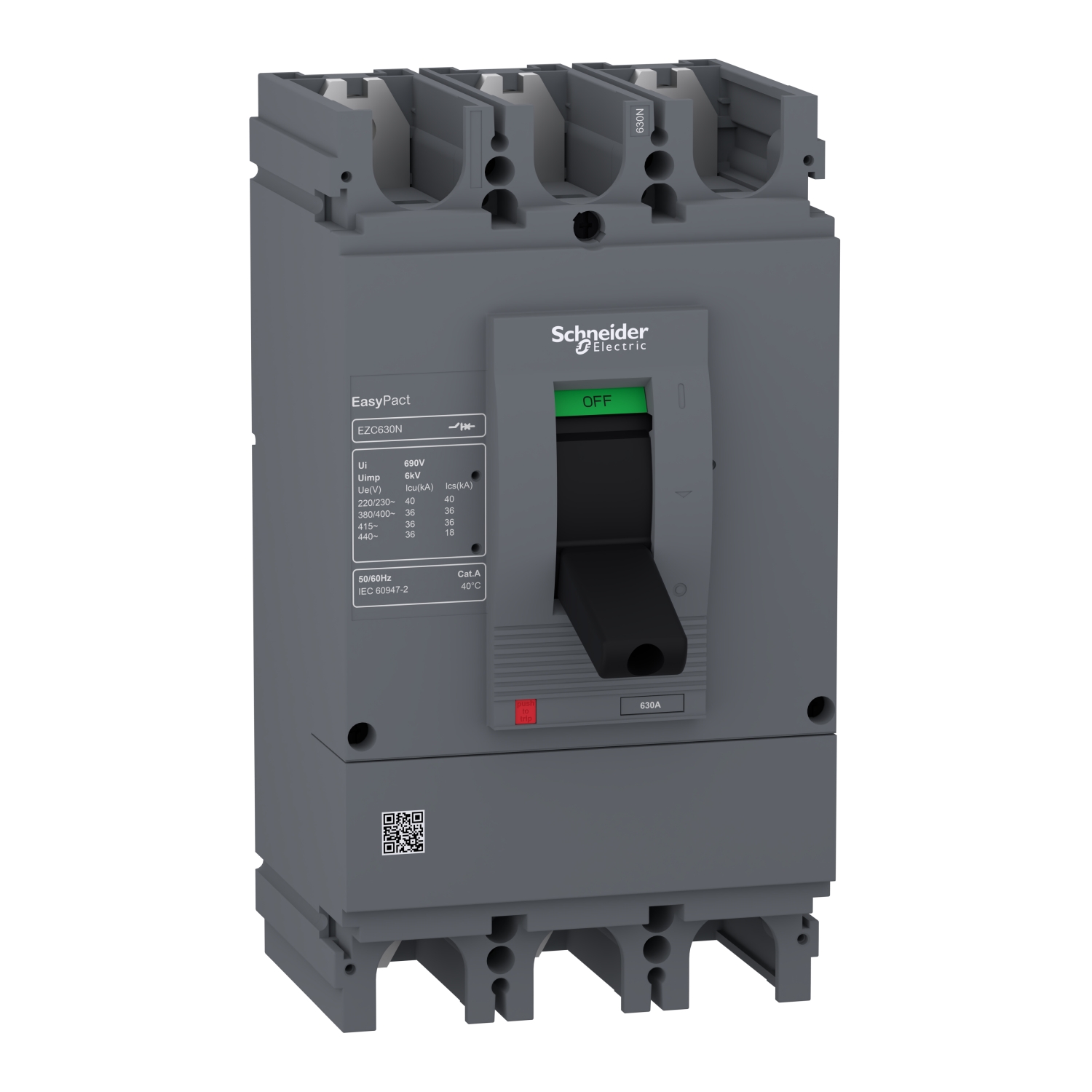 Schneider circuit breaker Easypact EZC630N - TMD - 500 A - 3 poles 3d (EZC630N3500N)