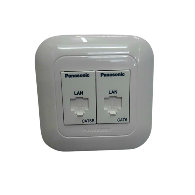 Faceplate Panasonic Data 2 Port , Outbow, Modular Jack Cat 6 x2