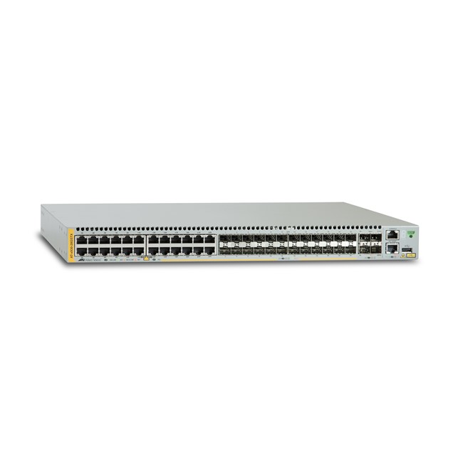 Allied Telesis 24-port 10/100/1000T  and 100/1000 SFP stackable switch with 4 SFP+ ports and dual hotswap PSU bays + 1 Years NCP (AT-x930-28GSTX-B01)