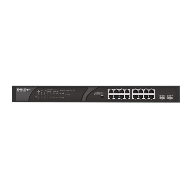 Ruijie RG-ES118GS-P, 18-port 10/100/1000Mbps Unmanaged PoE Switch