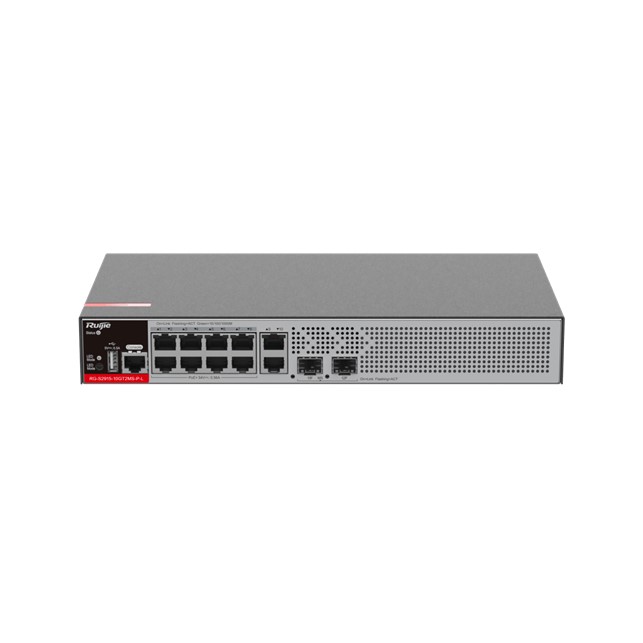 Ruijie 10-Port Gigabit Layer 2+ Managed PoE+ Switch with Two 2.5GE Uplink SFP Ports (RG-S2915-10GT2MS-P-L)