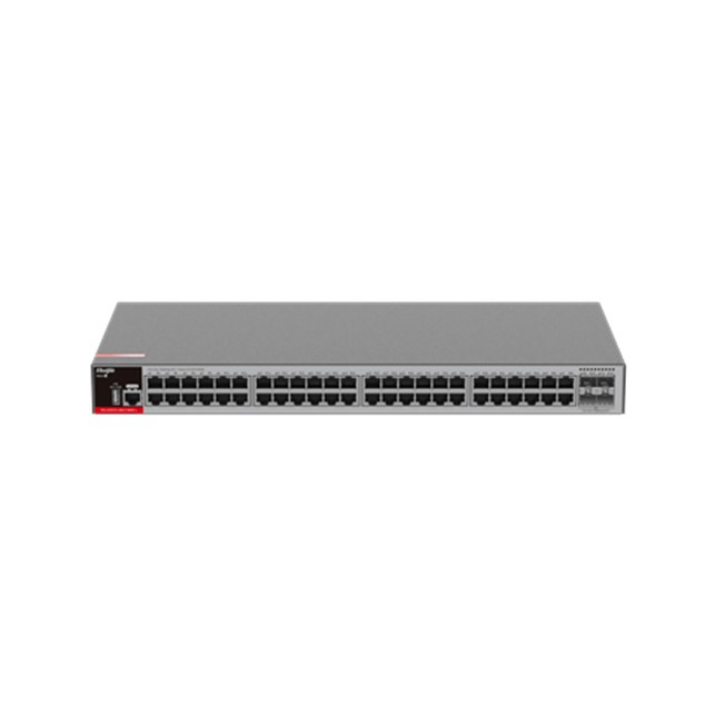 Ruijie 48-Port Gigabit Layer 2+ Managed Switch with Four 2.5GE Uplink SFP Ports (RG-S2915-48GT4MS-L)
