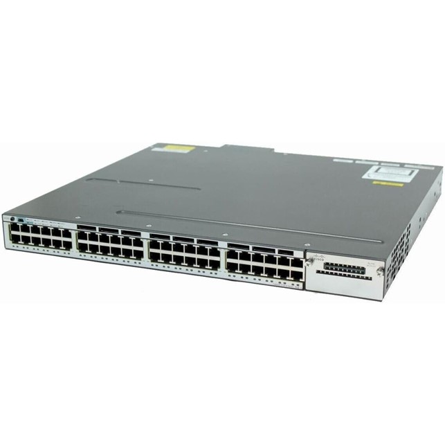 Cisco Catalyst 48 x 10/100/1000 Ethernet PoE+ Ports - LAN Base - Managed - Stackable (WS-C3750X-48P-L)