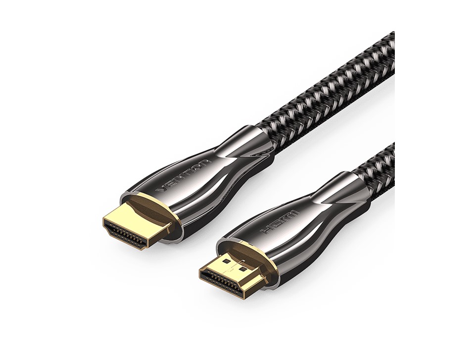 Vention Cotton Braided 4K HDMI Male to Male Cable 12M Black Zinc Alloy Type (ALMBM)